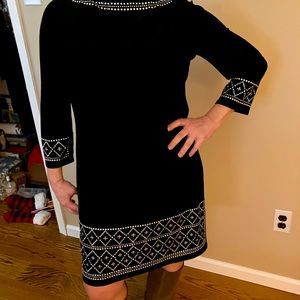 White House Black Market Matte Jersey Black Dress